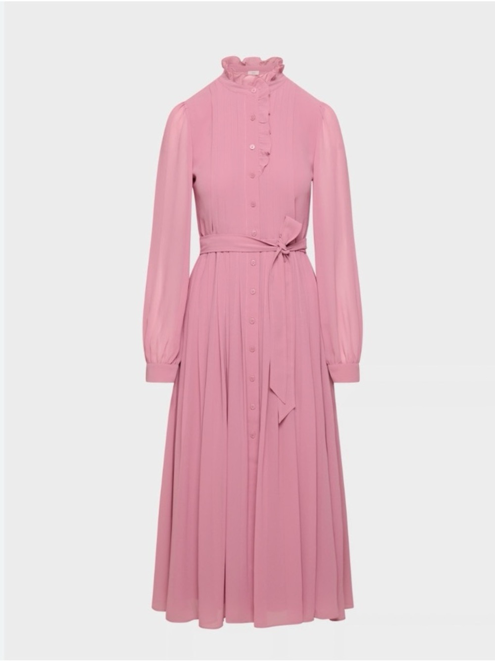 Aritzia Wilfred Salon Chiffon Button-up Maxi Shirt Dress Frozen Berry - Picture 4 of 10